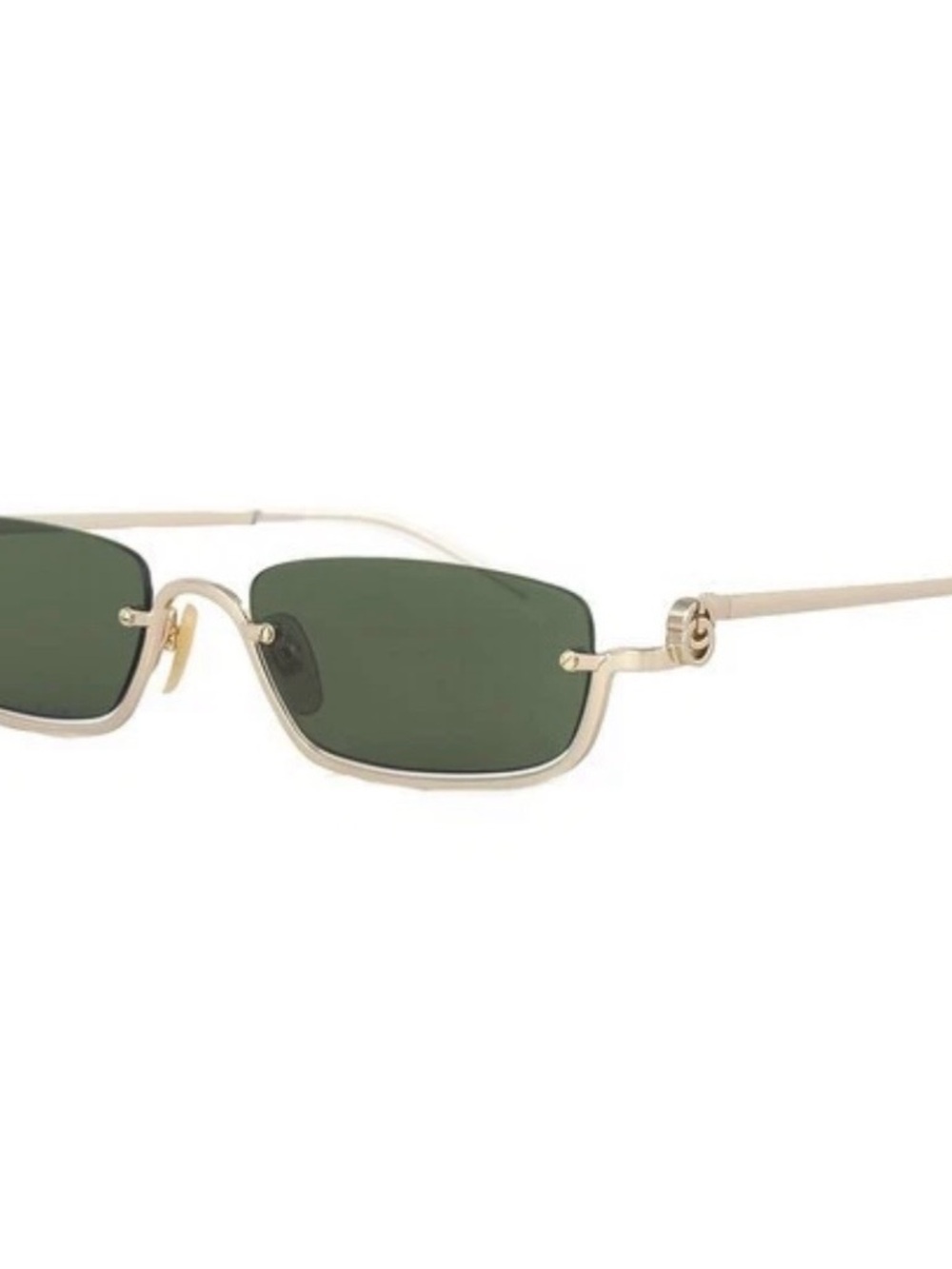 Gucci Gold Frame Sunglasses with Dark Green Lenses